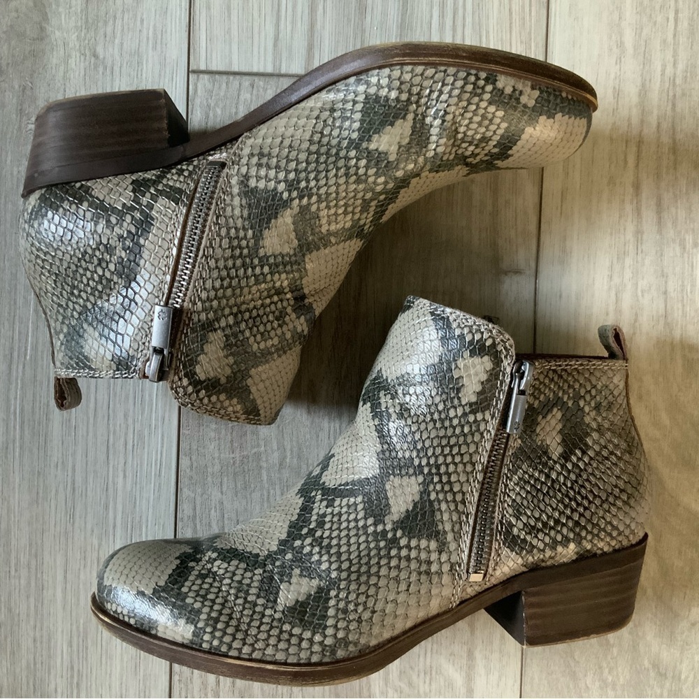 Lucky Brand Basel Snakeskin Ankle Bootie. Size 7.5.